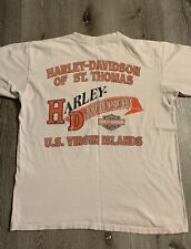 Vintage Harley Davidson T-Shirt Men’s Large St. Thomas Virgin Islands 1995 Taupe picture
