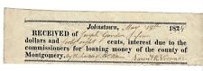1824 Reciept Payment to Montgomery NY? Joseph Gordon to Cty Preprinted picture