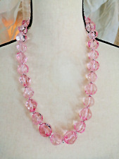 Vintage  Gorgeous Transparent Chunky Pink Beaded Necklace picture