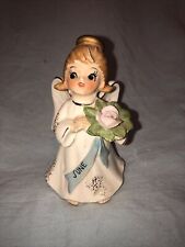 Vintage Lefton June Birthday Angel Figurine 1323 Adorable Porcelain Sweet Baby picture