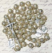 Vintage Pope John Paul II Rosary, Basilica Medallions, Rosebud Beads, Italy picture