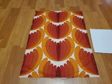 Awesome RARE Vintage Mid Century retro 70s org red banana blossom fabric LOOK picture