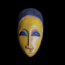 Baule Antique African Masks, African Wooden Mask Wall Hanging Primitive Art-8614 picture
