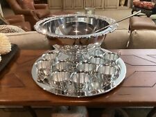 D39b Oneida 13 pc Silver Plated Punchbowl set w/10 Cups, Ladle, and Tray  ST135 picture