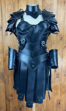 Halloween Real Leather Warrior Theatrical Armor Women Warrior Larp Fantasy Armor picture