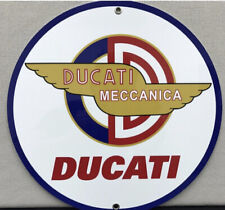 Ducati Motorcycle Premium Quality Vintage Logo Round Reproduction Garage Sign picture