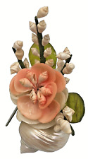 Vintage Seashell Flower Arrangement Sculpture 4