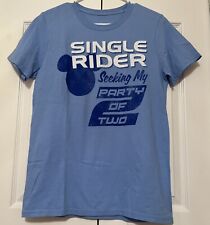 Single Rider Disney Parks Looking for my Party of Two Blue T-shirt Size S Unisex picture