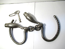 Vintage Marlin Bottleneck Patented Dec. 2, 1879 Model 1 Handcuffs With Key picture