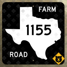 Texas farm to market road 1155 state highway marker route sign map 1965 16x16 picture
