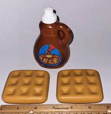 Vintage Little Tikes Pretend Play Kitchen Food ~ 2 Waffles & Syrup Bottle picture