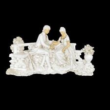 Courting Couple 1971 French Country Scene Ivory Resin Plastic Wall Hanging picture