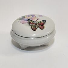 Vintage Porcelain Trinket Box 3d Butterfly picture
