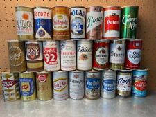 Set of 24 different straight steel 12oz. empty pull tab zip top beer cans lot 2 picture