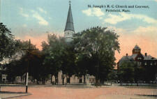 Pittsfield,MA St. Joseph's R. C. Church And Convent Berkshire County Postcard picture