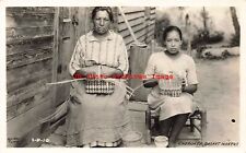 Native American Cherokee Indians, RPPC, Women Making Baskets, Cline No 1-P-10 picture