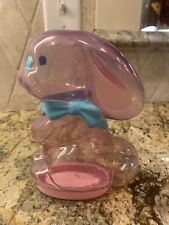 Vintage Hallmark Cards Easter Blow Mold Bunny Pink Rabbit Candy Container Decor picture