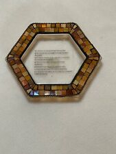 PartyLite Global Fusion Mosaic Decorative Tray Hexagon Candle Holder Plate picture
