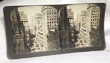 Antique 1908 H.C. White Stereoview Card ~ Arial View Broadway New York picture