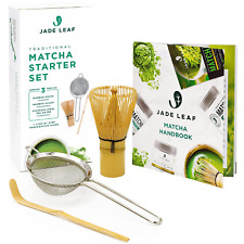 Jade Leaf Traditional Matcha Starter Set - Bamboo Matcha Whisk (Chasen), Scoop ( picture