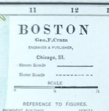 Vintage 1887 BOSTON MASSACHUSETTS Map 11