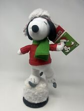 NEW Gemmy 2016 Peanuts Snoopy Animated Plush Ice Skating Spins Musical -NWT picture