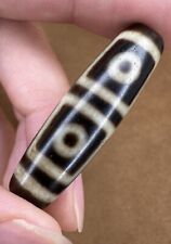 Tibetan Old Agate Dzi Bead ‘ 4 Eyes ’ Amulet energy stone 40. 7mm x 11.6mm picture