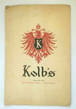 Kolb's German Restaurant Menu St Charles Street New Orleans Louisiana 1960's☆ picture
