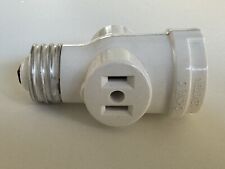 LEVITON Socket Light Bulb Adapter 2 Plugs 660 Watt 125V White Vintage picture