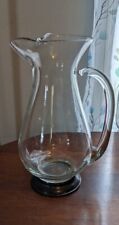 Elegant sterling silver base crystal glass carafe 8.5 '' tall - Tarnished picture