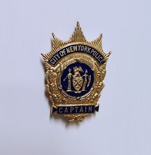 Vintage Obsolete City of New York Captain Police Pin Bronze Badge 1.75