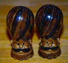 VINTAGE H&H Turban Genie Salt and Pepper Shakers Set Made in Japan 1960's picture