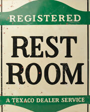 TEXACO DEALER REST ROOM ADVERTISING METAL SIGN picture