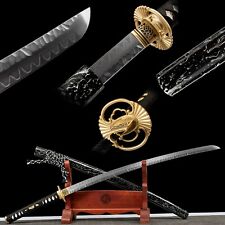 Handmade Japanese Clay Tempered T10 Steel Katana Samurai Sharp Sword Full tang picture