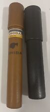 2 Single Cigar Case Portable Holder Box Travel Easy Carrying 1 Cohiba  1 Plastic picture