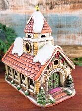 Vintage Lefton Colonial Christmas Village Lighted Church 6350 Collectible Taiwan picture