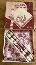 VTG Old Willow Taper Candles & Napkins By Aladdin In Denmark NOS  Red and white picture