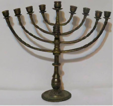 Antique Menorah Hanukkah Old 1900s Jewish Silver plated Candlestick Judaica Rare picture