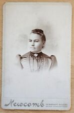 Pomona, CA? Cabinet Card woman w taffeta dress, brooch by Newcomb clear picture