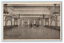 c1920's Banquet Hall & Ball Room Hotel Deming Terre Haute IN Vintage Postcard picture