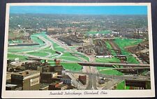 Cleveland Ohio OH Postcard Innerbelt Interchange Beautiful Aerial picture