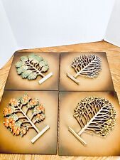 Syroco Vintage Wooden Trees Wall Plaque Set 4 Seasons 10X10 Read USA picture