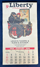 LIBERTY MAGAZINE 1926 / 1980 CALENDAR ADVERTISING Louie's Tavern Elsie's Kitchen picture