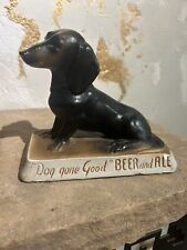 VTG Frankenmuth Beer Statue Dachshund /Dog Chalkware DOG GONE GOOD BEER picture