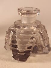 Antique Vintage Small Amethyst Hand Cut Czech Glass Crystal perfume bottle picture