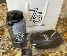 PORSCHE 75TH ANNIVERSARY  Gift Set - Water Bottle, Anniversary Pins, & Bags picture