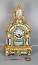 Large Antique Porcelain Panel French Figural Mantel Clock picture