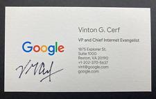 VINT CERF Authentic Signed Business Card Auto Google - FATHER OF THE INTERNET picture