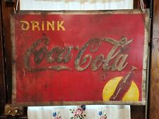 VINTAGE ORIGINAL ANTIQUE GAS OIL GENERAL STORE TIN SIGN NICE CONDITION picture