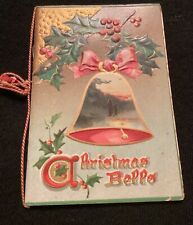 Vintage Turn Of The Century Christmas Raphael Tuck Greeting Card Booklet Bell picture